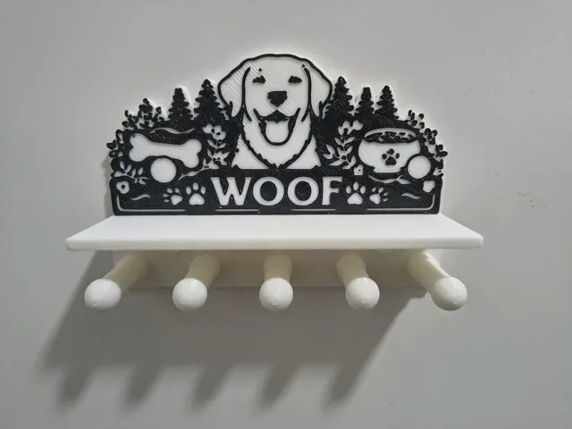 Dog Leash & Key Holder – WOOF Wall Organizer — Фото 2 из 4