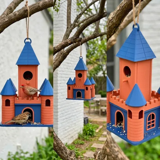 Medieval Castle Birdhouse & Feeder — Фото 14 из 14