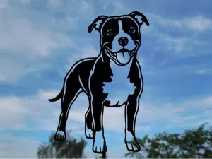 Happy Pitbull Dog 2D Wall Art