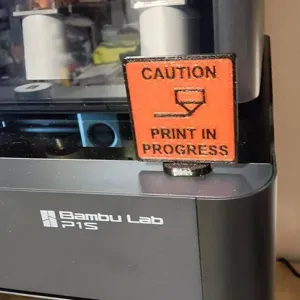 PRINT IN PROGRESS plug for P1S - P1P - P1 hole - Low Purge