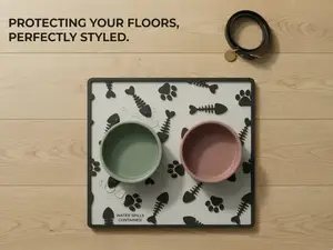 Modern and Stylish - Pet Food and Water Bowl Mat