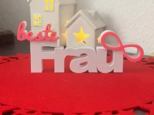 Beste Frau - Persönlicher 3D-Schriftzug