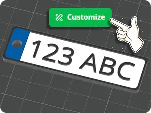 Car plate Keychain Creator [OpenSCAD]