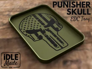 EDC / Valet Tray - Punisher Skull American Flag 