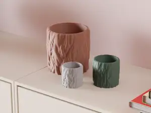 Wood Plant Pot. Tree Trunk Style Planter