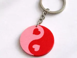 Yin Yang Heart Keychain