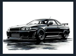 Hueforge - Nissan Skyline R34 Car Art