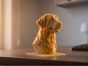 Golden Retriever Bust – Realistic Dog Sculpture
