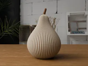 Autumn Ribbed Pear - Elegant Seasonal Decor