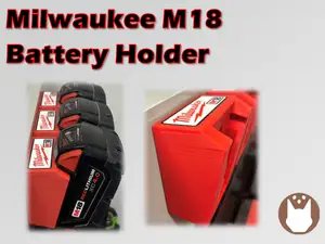Milwaukee M18 Tool Battery Holder Mount with Logo