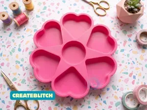 Flower Compartment Trinket Tray Hearts & Pebbles