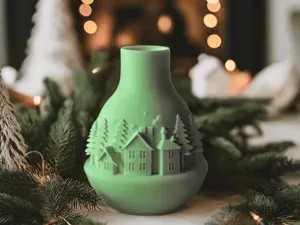 Winter Village Vase for Charming Christmas Decor