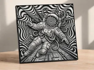Hypnotic Cosmos Astronaut - HueForge Art