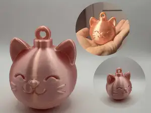 Kitty Bauble – Round Christmas Cat Ornament