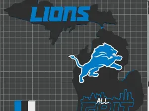 Detroit Lions Grit Mitten Sports Wall/Desk art