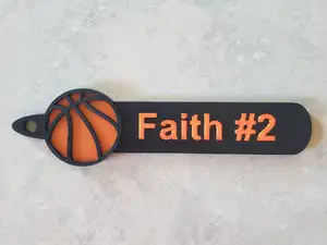 Customizable Basketball Keychain/Bag Tag