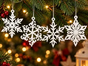 Snowflake Christmas Ornaments – Set of 4