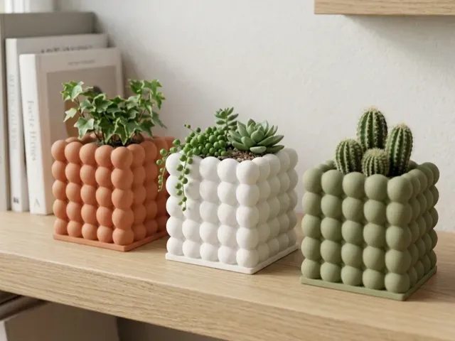 Bubble Cube Planter – Modern Minimal Pot