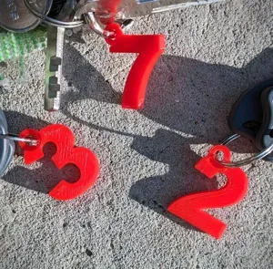 Number Keychain Key Tag