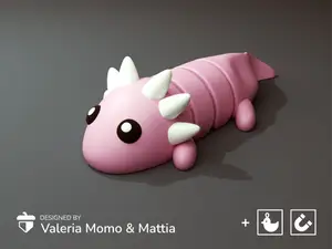 Cute Flexi Pets Axolotl (Keychain & Magnet)