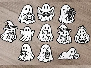 Kit para colorear de adornos de halloween "Ghosts"