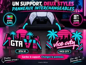 Support manette PS5 DualSense - Panneaux modulable