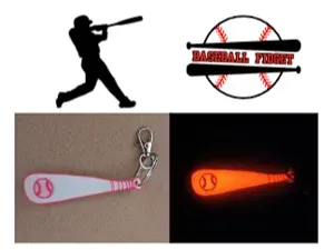 BASEBALL BAT -- SPINNING BALL -- FIDGET -- KEYRING