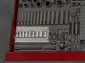 Gridfinity socket tray - Snap-on 1/4 Metric, short
