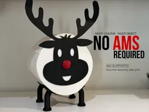 Cute Reindeer toilet paper holder, No AMS required