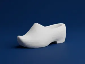 Traditional Dutch Wooden Clog Shoe Decor 3D Model