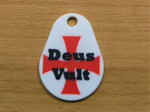 Deus Vult Keychain Pendant Crusade Christian Cross