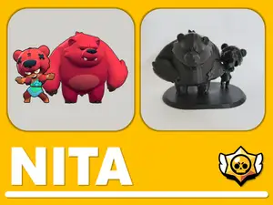 Nita with bear brawl stars figurine