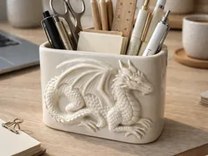 Dragon Relief Desk Organizer Holder