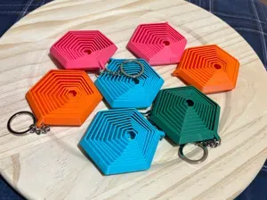 Collapsable Hexagon Key Chain - Flexi Fidget Toy