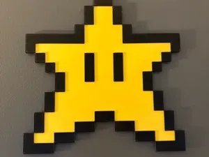 8bit Mario Star Wall Art