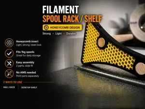 Filament spool rack/shelf (honeycomb, NO AMS)