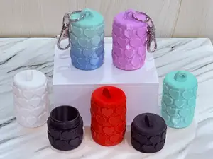 Heart Pattern Travel Pill Screw-Top Container