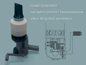 Vac-Attack - highspeed transmission, hand powered