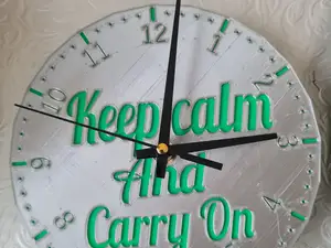 3D Printed Clock Face Keep Calm and Carry On