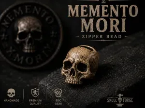 Memento Mori – Realistic Skull Zipper Bead
