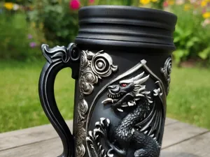 Drachenkrug – Bierkrug mit  Drachenrelief