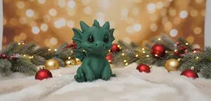 Cute Sitting Baby Dragon Holiday Figurine