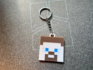 Minecraft-Inspired Steve Keychain