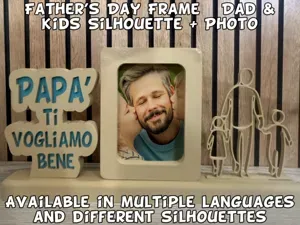 Father’s Day Frame Dad & Kids Silhouette + Photo
