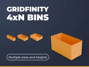 Gridfinity 4xN Bins - 5 Sizes, 4 Heights