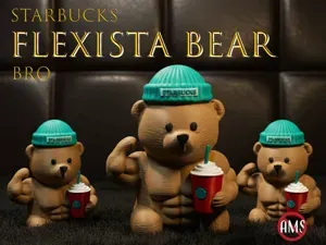 STARBUCKs Flexista Bear–The Swole Holiday Bearista