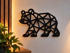 Geometric Bear Wall Art – Low Poly Bear Decor