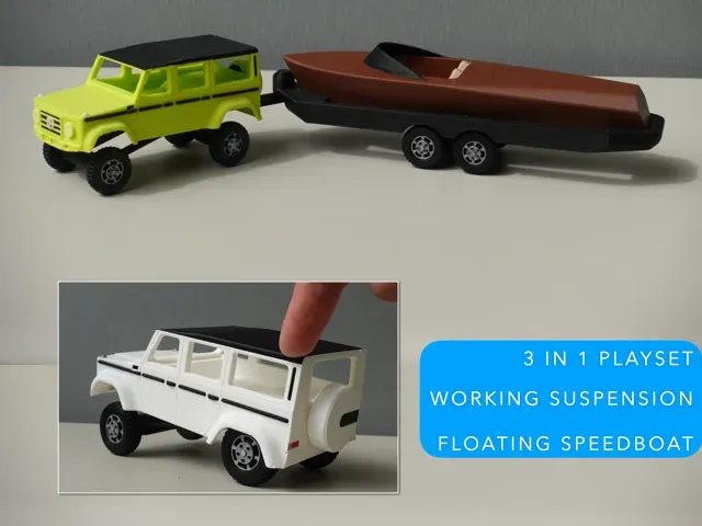 Mini G 4x4 wth Suspension Playset + Trailer & Boat