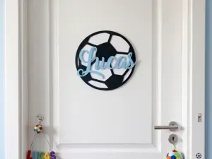 Pelota de futbol decorativa para pared con nombre