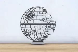 Death Star Art - Star Wars - With Stand